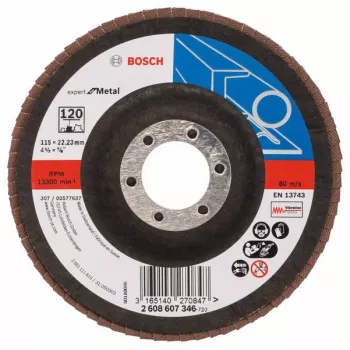 Šlifavimo diskas Bosch X551 Expert for Metal – angliniam plienui, ketui, spalvotiesiems metalams, 1 vnt.
