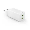 Hama 00201994 65W GaN greitasis įkroviklis su dviem USB-C prievadais, baltas