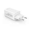 Hama 00201994 65W GaN greitasis įkroviklis su dviem USB-C prievadais, baltas