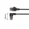 ACT Black 5 m U/UTP CAT6A LSZH plonas pataisymo laidas su RJ45 jungtimis 90° kampu į dešinę tiesiai