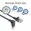 ACT Black 5 m U/UTP CAT6A LSZH plonas laidas su RJ45 jungtimis 90° žemyn tiesus