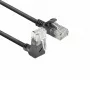 ACT Black 3 m U/UTP CAT6A LSZH plonas jungiamasis kabelis su RJ45 jungtimis 90° kampu į viršų ir tiesia