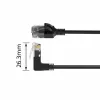 ACT Black 3 m U/UTP CAT6A LSZH plonas jungiamasis kabelis su RJ45 jungtimis 90° kampu į viršų ir tiesia