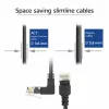 ACT Black 1.5 m U/UTP CAT6A LSZH plonas pataisymo laidas su RJ45 jungtimis 90° kampu į viršų ir tiesia