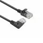 ACT Black 0,25 m U/UTP CAT6A LSZH plonas pataisos laidas su RJ45 jungtimis 90° kampu dešinėn į tiesią