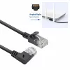 ACT Black 0,25 m U/UTP CAT6A LSZH plonas pataisos laidas su RJ45 jungtimis 90° kampu dešinėn į tiesią