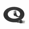 ACT Black 0,5 m U/UTP CAT6A LSZH plonas jungiamasis kabelis su RJ45 jungtimis 90° kampu į viršų ir tiesia