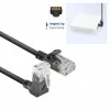ACT Black 0,5 m U/UTP CAT6A LSZH plonas jungiamasis kabelis su RJ45 jungtimis 90° kampu į viršų ir tiesia