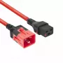 ACT maitinimo laidas C19 IEC Lock - C20 IEC Lock dvigubas fiksavimas raudonas 1 m, PC3633