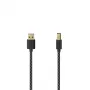 Hama 00201001 USB kabelis USB 2.0 1,5 m USB A USB B juodas, sidabrinis