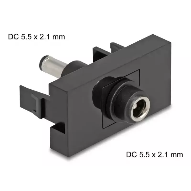 DeLOCK Easy 45 nuolatinės srovės lizdas juodas Moteriškas Vyriškas 45mm