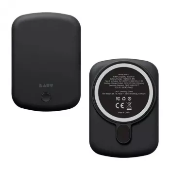 Power Bank LAUT PW02 5000 mAh belaidžiu įkrovimu juoda
