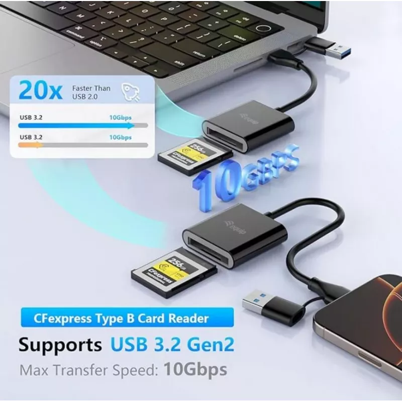 Card Reader Equip 245461 USB 3.2 Gen 2 Type-C Juodas CFexpress 2.0