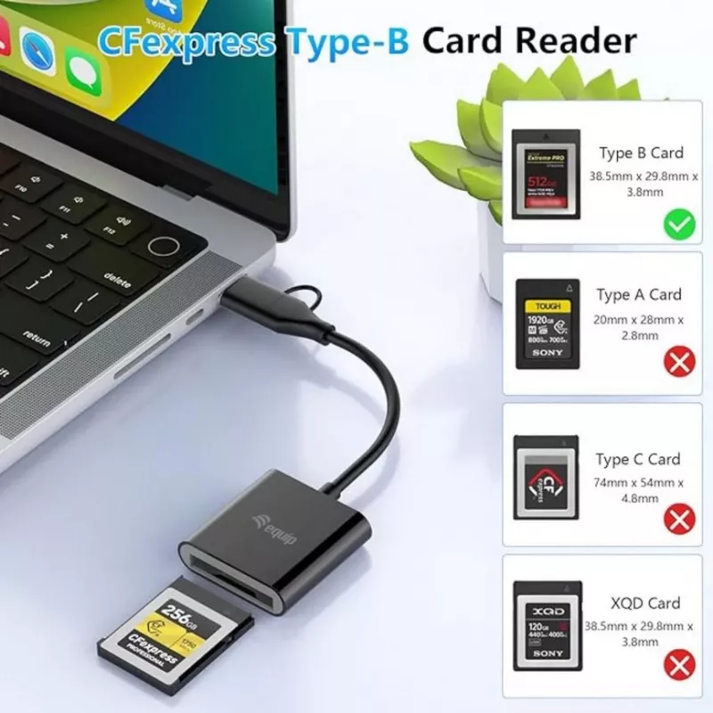 Card Reader Equip 245461 USB 3.2 Gen 2 Type-C Juodas CFexpress 2.0