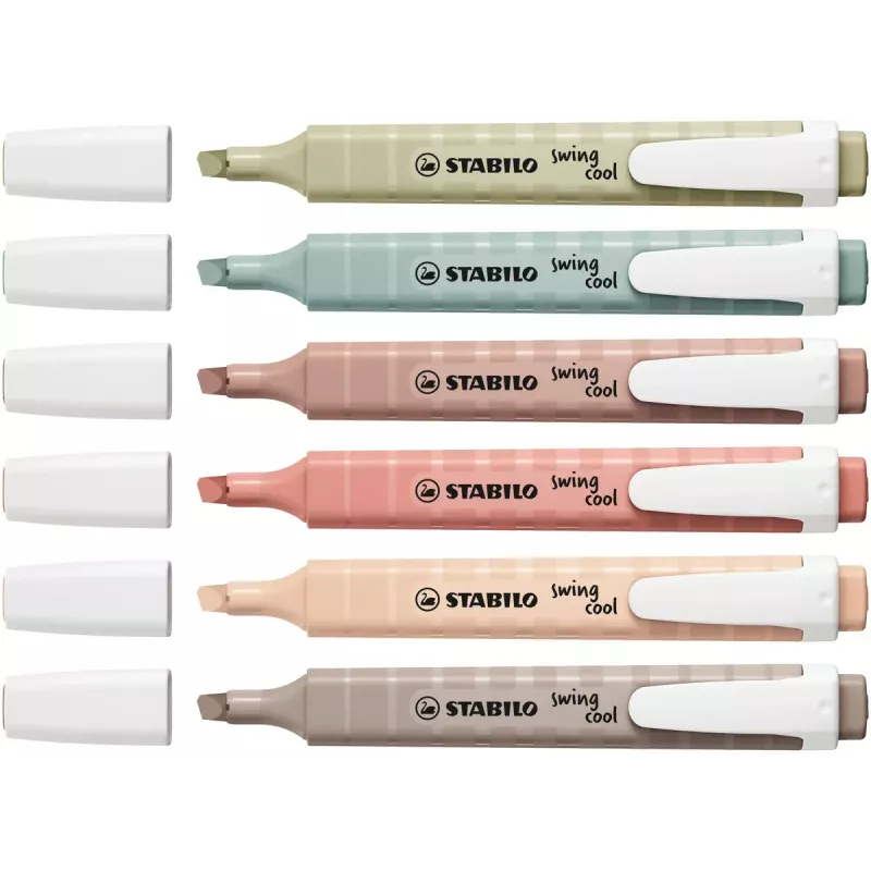 Marker STABILO swing cool NatureCOLORS 6 vnt. kaltinis antgalis įvairiaspalvis