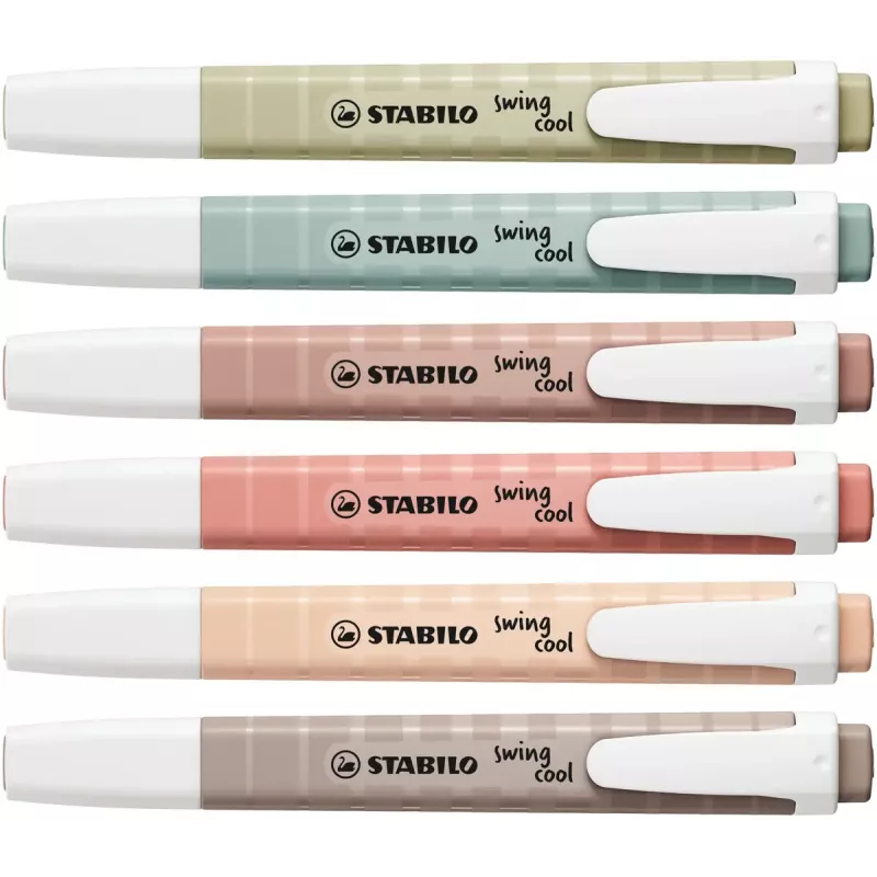Marker STABILO swing cool NatureCOLORS 6 vnt. kaltinis antgalis įvairiaspalvis