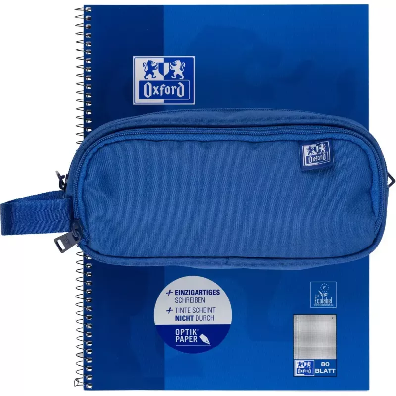 Minkštas penalas Oxford 400183522 mėlynas 220x70x90 mm