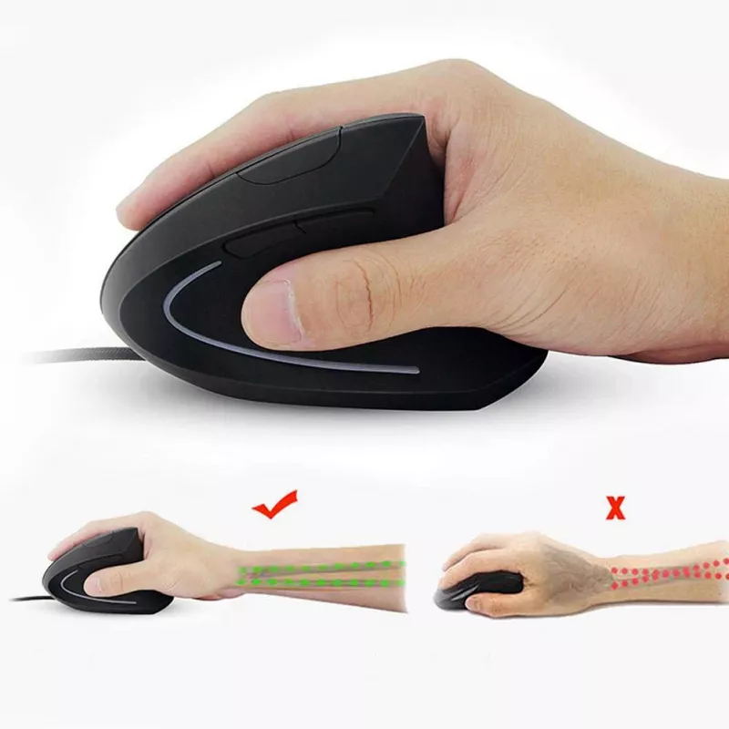 Equip 245118 vertikali ergonominė pelė, dešinei rankai, USB-A, optinė, 3200 DPI