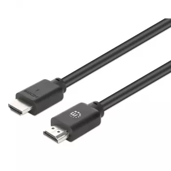Manhattan HDMI 4K@60Hz laidas su Ethernet, 15 m, tinka VISIEMS 4K ir 1080p/HD įrenginiams – ar atnaujinate dabar, ar ruošiatės ateičiai, Vyriški-Vyriški, Juoda, Ultra HD 4k x 2k, Viso gyvenimo garantija, Premium didelės spartos