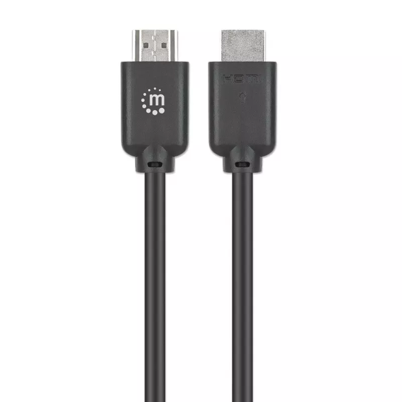 Manhattan HDMI 4K@60Hz laidas su Ethernet, 15 m, tinka VISIEMS 4K ir 1080p/HD įrenginiams – ar atnaujinate dabar, ar ruošiatės ateičiai, Vyriški-Vyriški, Juoda, Ultra HD 4k x 2k, Viso gyvenimo garantija, Premium didelės spartos
