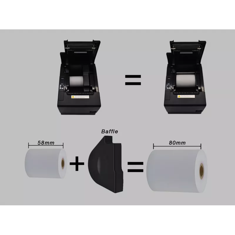 Terminis kvitų spausdintuvas EQUIP 58/80mm su automatiniu pjaustytuvu, USB/Ethernet/Serial, stalčiui, 203x203 DPI