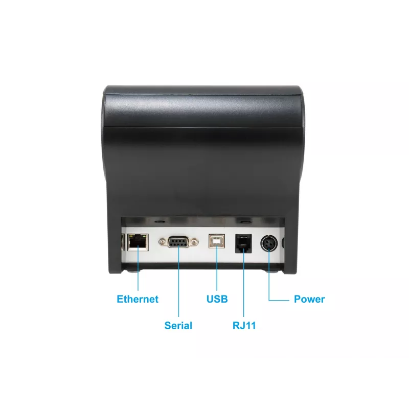 Terminis kvitų spausdintuvas EQUIP 58/80mm su automatiniu pjaustytuvu, USB/Ethernet/Serial, stalčiui, 203x203 DPI