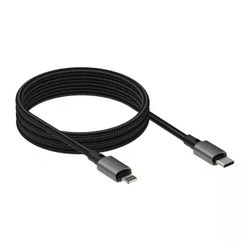 VISION Lightning–USB-C magnetinis kabelis TC 1MLTGMAG/BL – 1 m, 27 W, 5 A, juodas