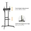 TV vežimėlis EQUIP 37–70 col. Economy, 70 kg, VESA 100x100–600x400, aukštis 1337–1430 mm, pakreipimas -10°–5°, juodas