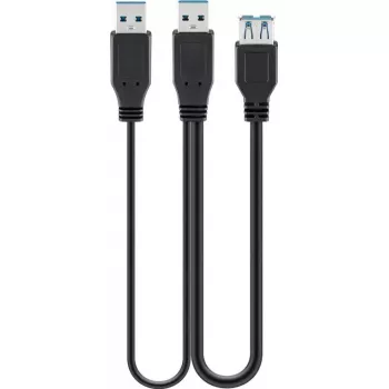 USB laidas Goobay 3.0 0,3 m USB 3.2 Gen 1 2x USB A juodas