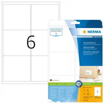 HERMA 4502 A4 adresų etiketės Premium 99,1x93,1 mm