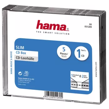 Hama CD Slim Jewel Case 1 disko permatoma