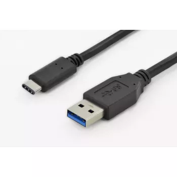 USB kabelis Digitus DK-300136-010-S USB 2.0 1 m USB C USB A Juoda