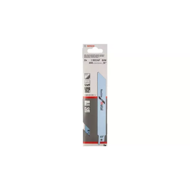 Pjūklo geležtė Bosch S 922 AF Lanksti metalo pjovimui Bimetal 1 mm dantų žingsnis