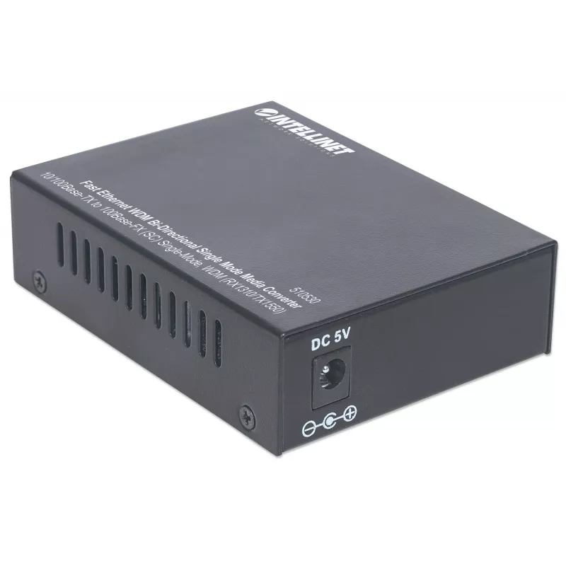 Intellinet Fast Ethernet WDM dvikryptis vienmodis medijos keitiklis, 10/100Base-Tx į 100Base-Fx (SC) vienmodis, 20 km, WDM (Rx1310/Tx1550)