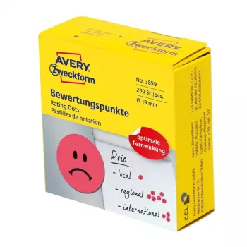 Avery 3859 lipnus etiketės apskritimas Permanent Red 250 vnt.
