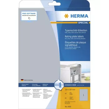 Lipni etiketė stačiakampė sidabrinė HERMA 4593