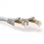 ACT pilkas 5 metrų LSZH S/FTP CAT6A jungiamasis kabelis su apsaugotais RJ45 kištukais