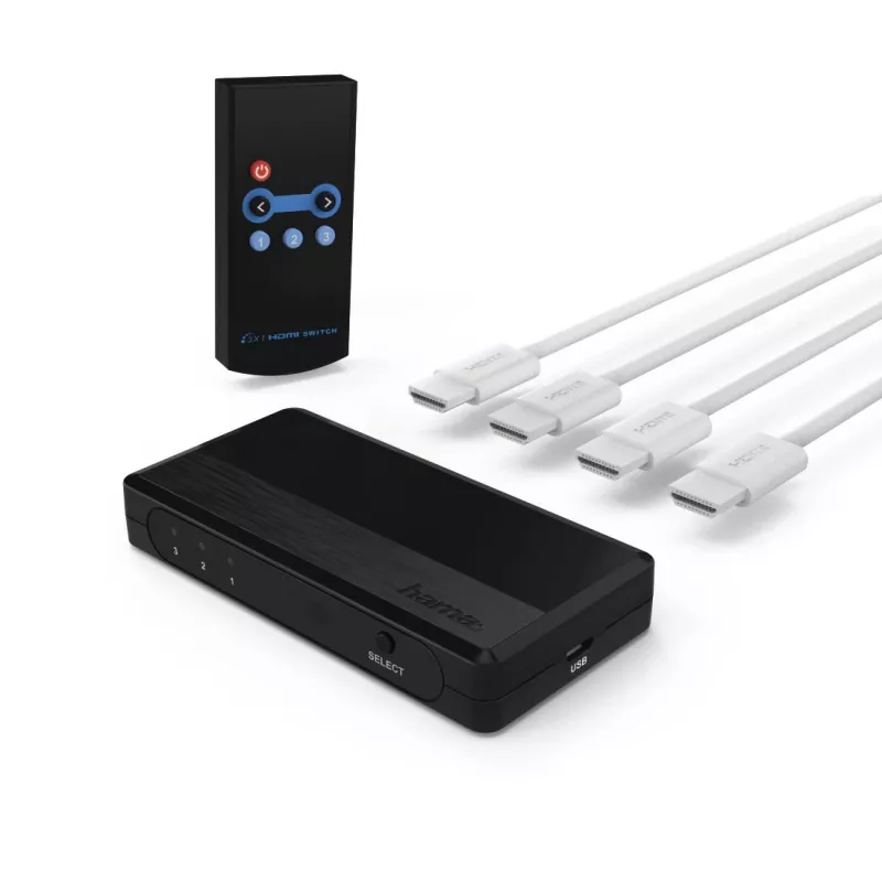 HDMI jungiklis Hama 00121760, juodas, 1080p, DTS-HD, Dolby Digital