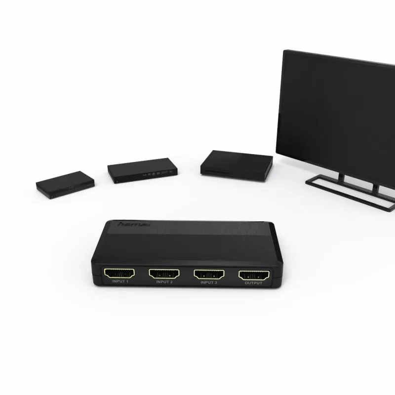 HDMI jungiklis Hama 00121760, juodas, 1080p, DTS-HD, Dolby Digital