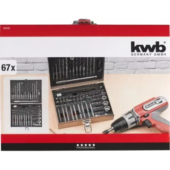 Gręžtų ir antgalių rinkinys KWB 106300 67 vnt.