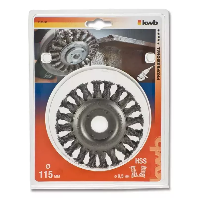Šepečio ratas vielinis KWB 719530 11,5 cm