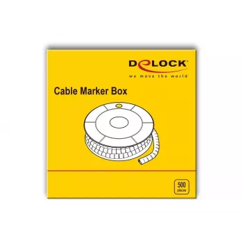 Kabelių žymekliai DeLOCK Box Nr. 6 Geltoni 500 vnt.