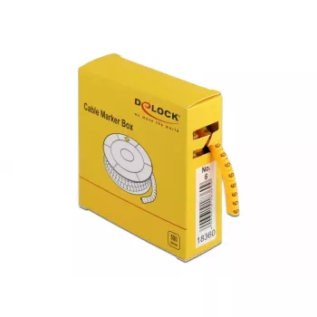Kabelių žymekliai DeLOCK Box Nr. 6 Geltoni 500 vnt.