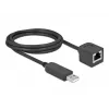 Serijinis ryšio kabelis DeLOCK 64165 USB 2.0 Type-A į RS-232 RJ45 2 m juodas