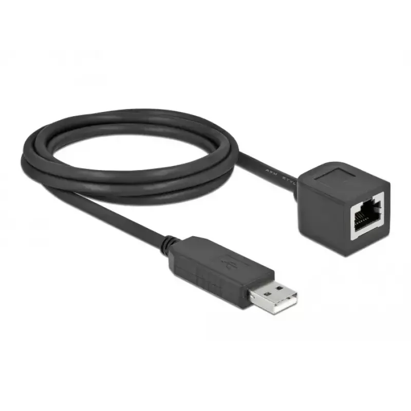 Serijinis ryšio kabelis DeLOCK 64165 USB 2.0 Type-A į RS-232 RJ45 2 m juodas