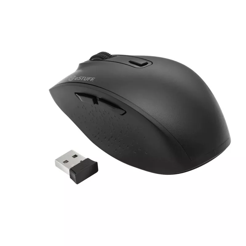 eSTUFF GLB214002 pelė biuro darbui, dešinei rankai, RF belaidė + Bluetooth, IR LED, 1800 DPI