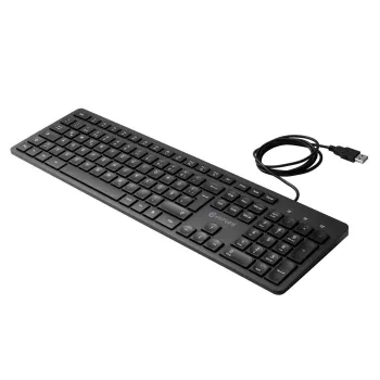 eSTUFF GLB211402 klaviatūra, biuro, USB, QWERTZ, vokiškas išdėstymas, juoda