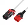 ACT Powercord C13 IEC Lock+ - C14 IEC Lock dvigubas fiksavimas baltas 3 m, PC3611