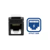 ACT Keystone Jack RJ45 CAT6 neekranuotas beįrankis su užraktu, juodas