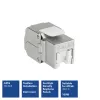 ACT Keystone Jack RJ45 CAT6 ekranuotas beįrankis su užraktu sidabrinis baltas
